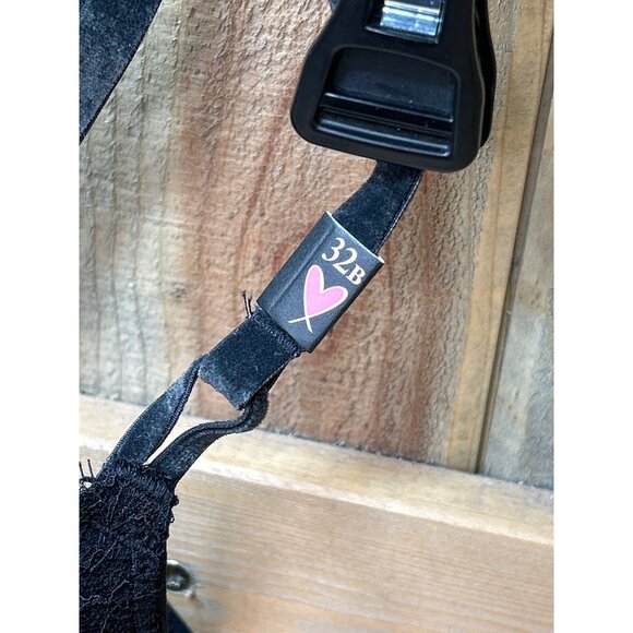 NWT Victorias Secret Black Lace T-Shirt Push-Up Bra 32B - Picture 3 of 7